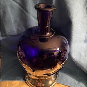 Farber Brothers Vintage Blue Cobalt Cambridge Silver Decanter No Stopper